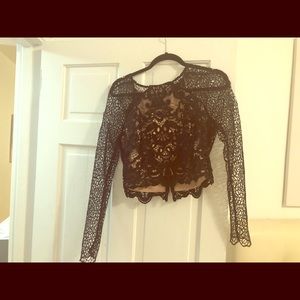 Stylish Black and nude top